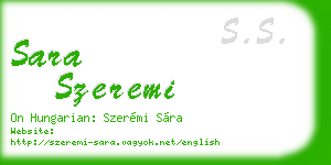 sara szeremi business card