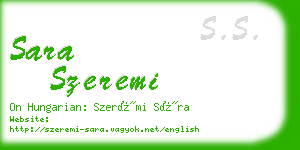 sara szeremi business card